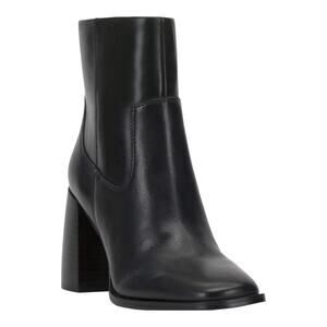 Vince Camuto Women's Dayana Leather Block Heel Booties Black Size 8